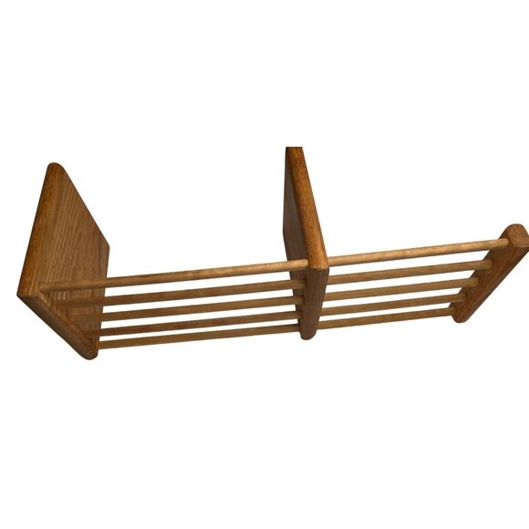 Adjustable Wooden Free-Standing Bookshelf With Slatted Design & Sturdy Structure - Picture 2 of 5